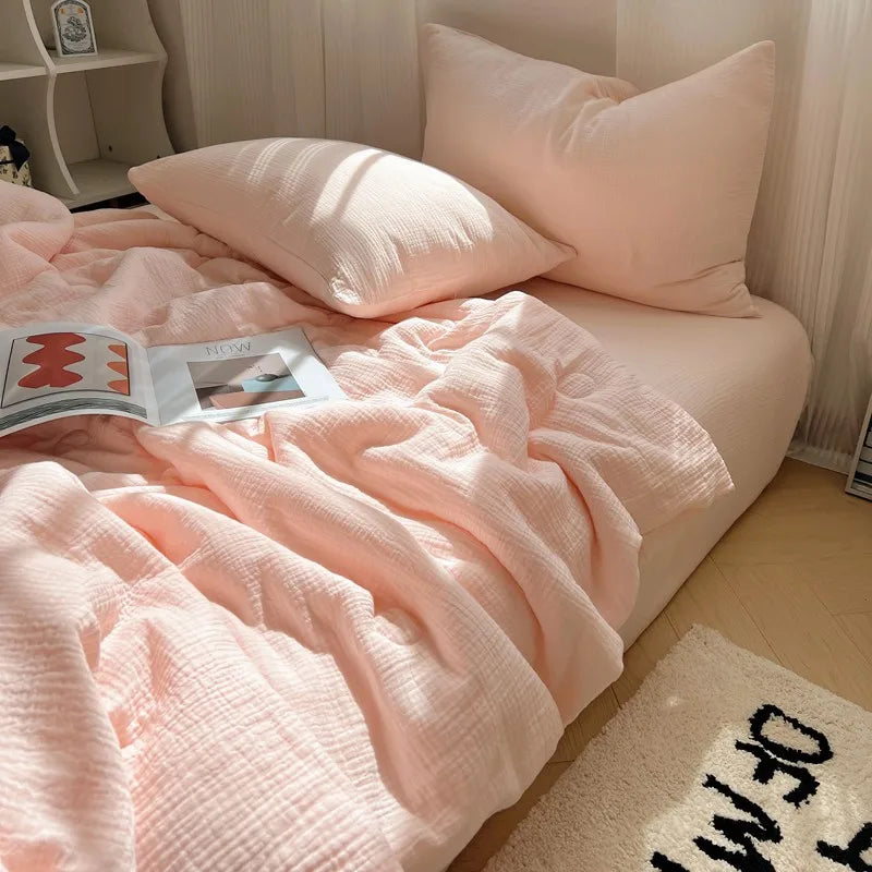 THL1082 Cozy Aesthetic Summer Bedding Ultra Soft Linen Feel & Breathable Comfort