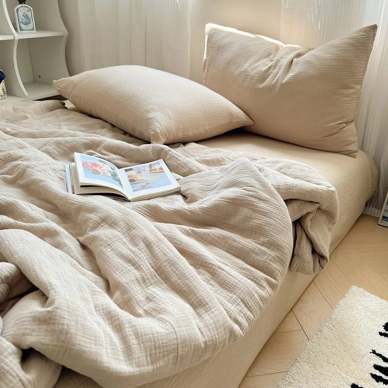 THL1082 Cozy Aesthetic Summer Bedding Ultra Soft Linen Feel & Breathable Comfort