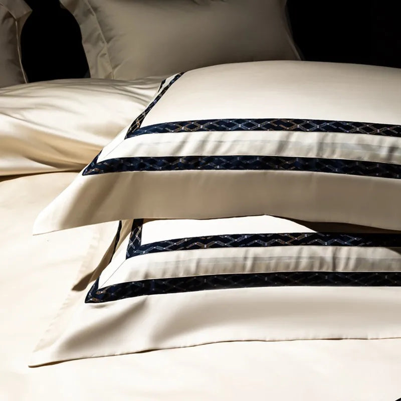 THL1063 Luxury Egyptian Cotton Bedding Set with Frame Patchwork