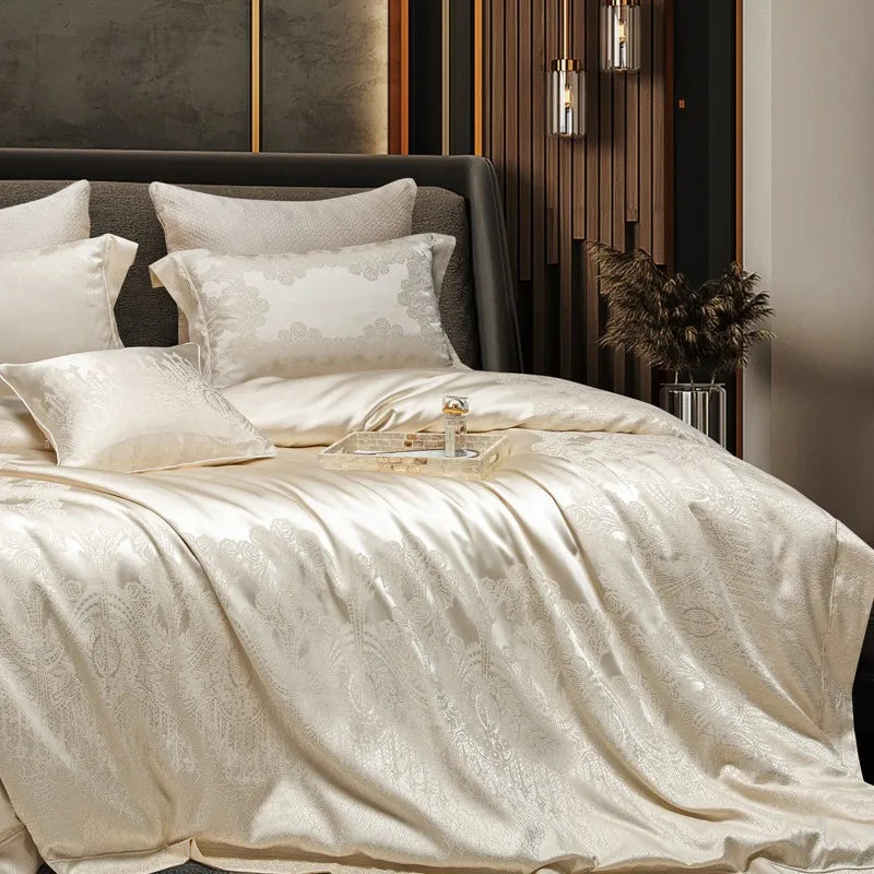 THL1062 Luxurious Satin Egyptian Cotton Bed Sheet Set