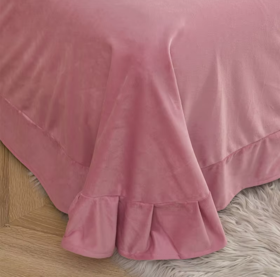 THL1024 Ultra Soft Fleece Velvet Vertical Bedding Cover Set