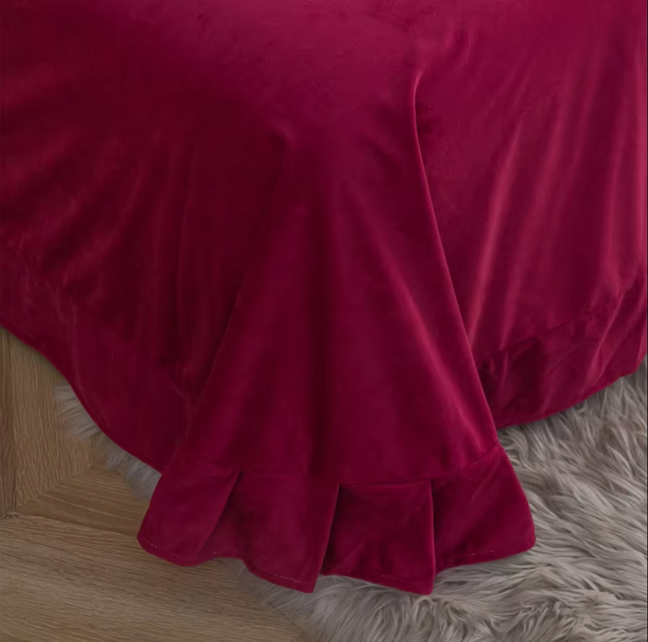 THL1024 Ultra Soft Fleece Velvet Vertical Bedding Cover Set