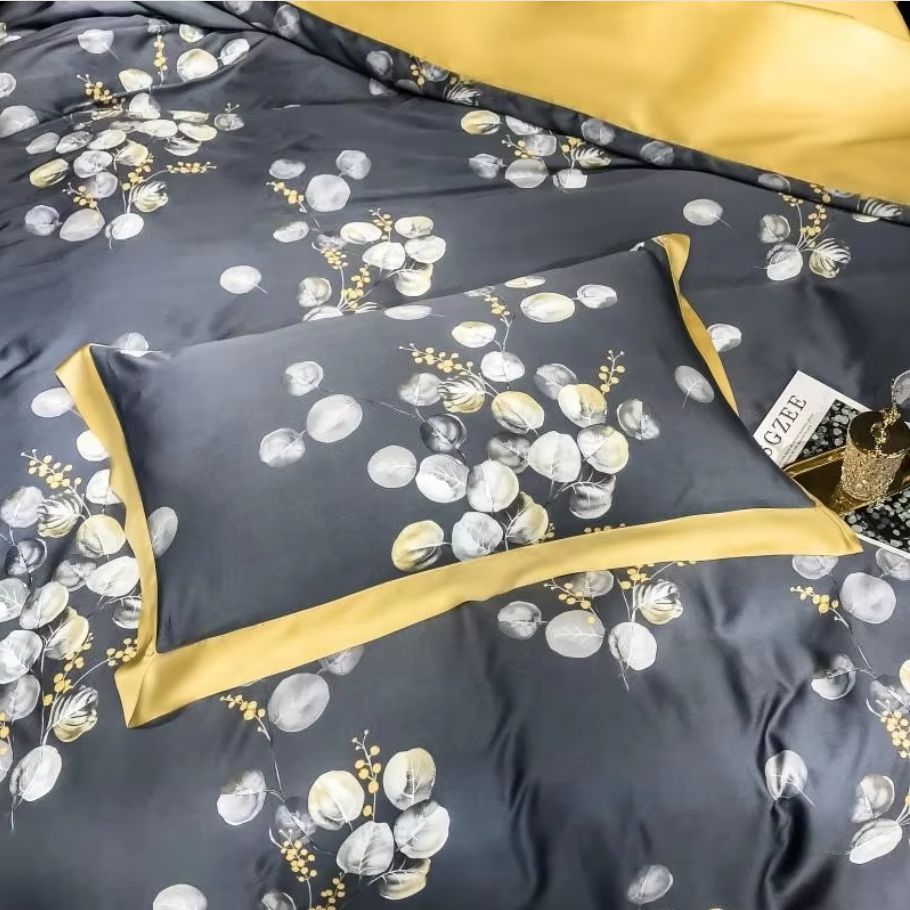 THL1051 Vintage Reversible Floral & Leaf Summer Cooling Coverlet Bedspread Bedding Set