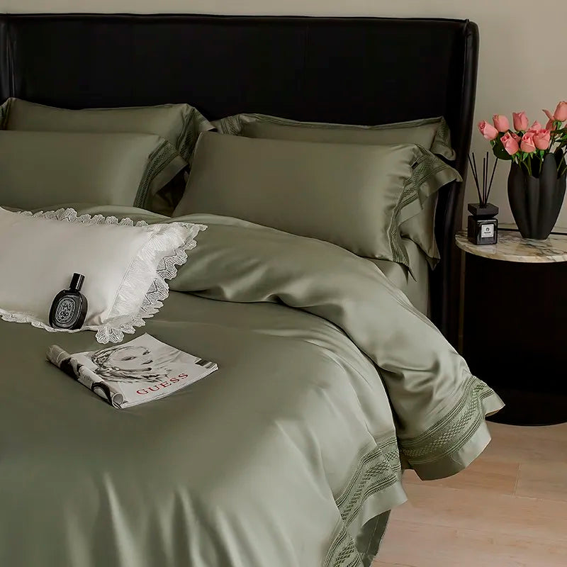 THL1046 Luxurious Dusty Eucalyptus Lyocell Bed Sheets Silky Soft & Cooling for a Perfect Night's Sleep