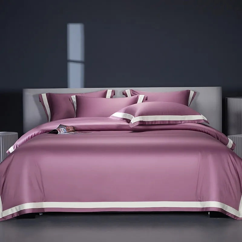 THL1101 Premium Egyptian Cotton Bedding Set Ultra Soft, Smooth Bed Sheets with Chic Patchwork Design