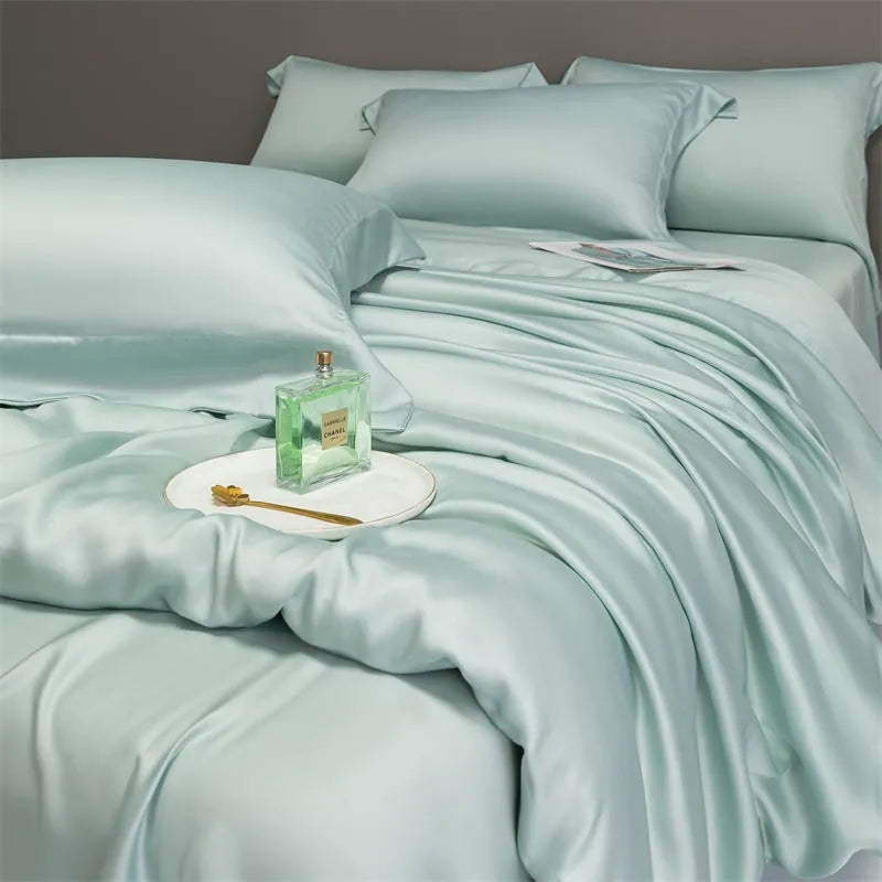 THL1143 Solid Plain Color Eucalyptus Lyocell Duvet Cover & Sheet