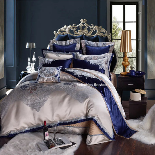 THL1055 Luxury Chic Satin Cotton Bedding Set Elegant and Sophisticated for Ultimate Comfort