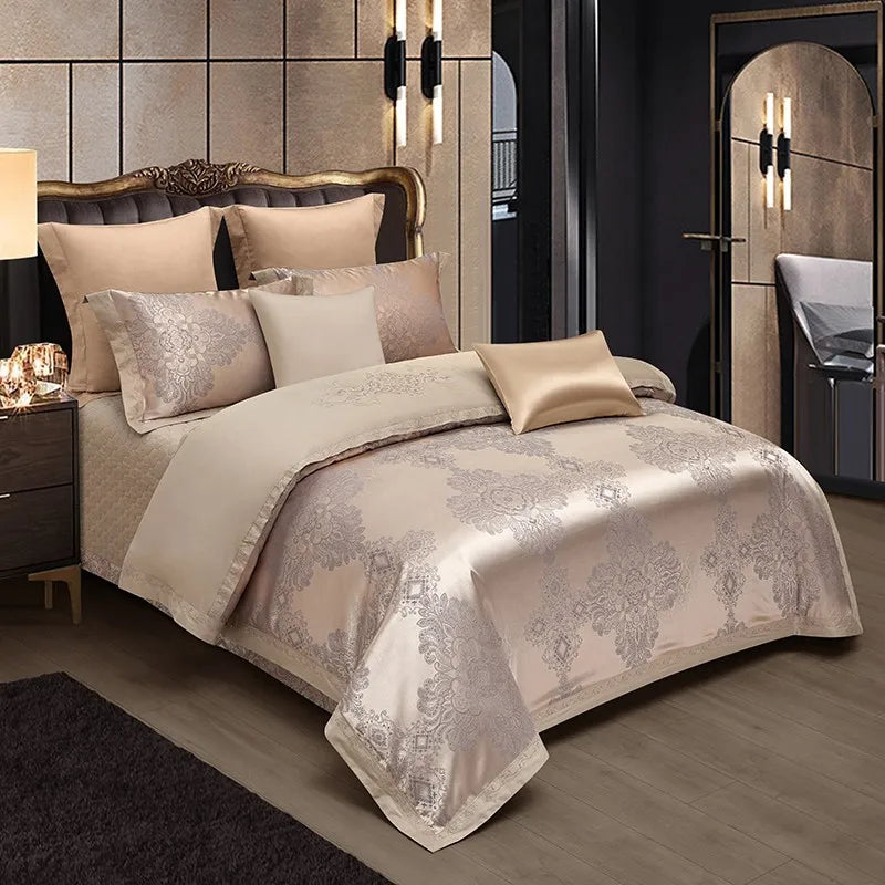 THL1104 Juego de cama con bordado elegante en satén Jacquard Royal Gong